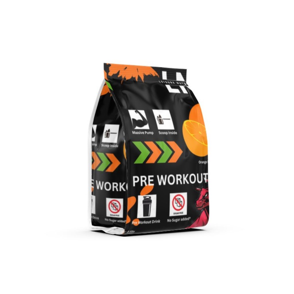 Leisure Nutrition Accelerate Pre Workout 25 Servings Pack (250gms/0.5LBS), Tangy Orange Flavor.